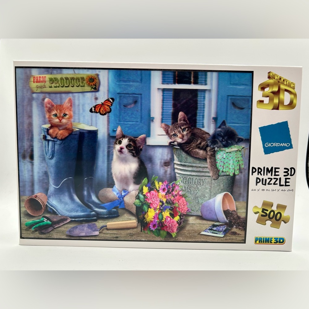 Prime 3D Kittens 500 Pc Jigsaw Puzzle Farm Fresh Produce Premium Giordano New